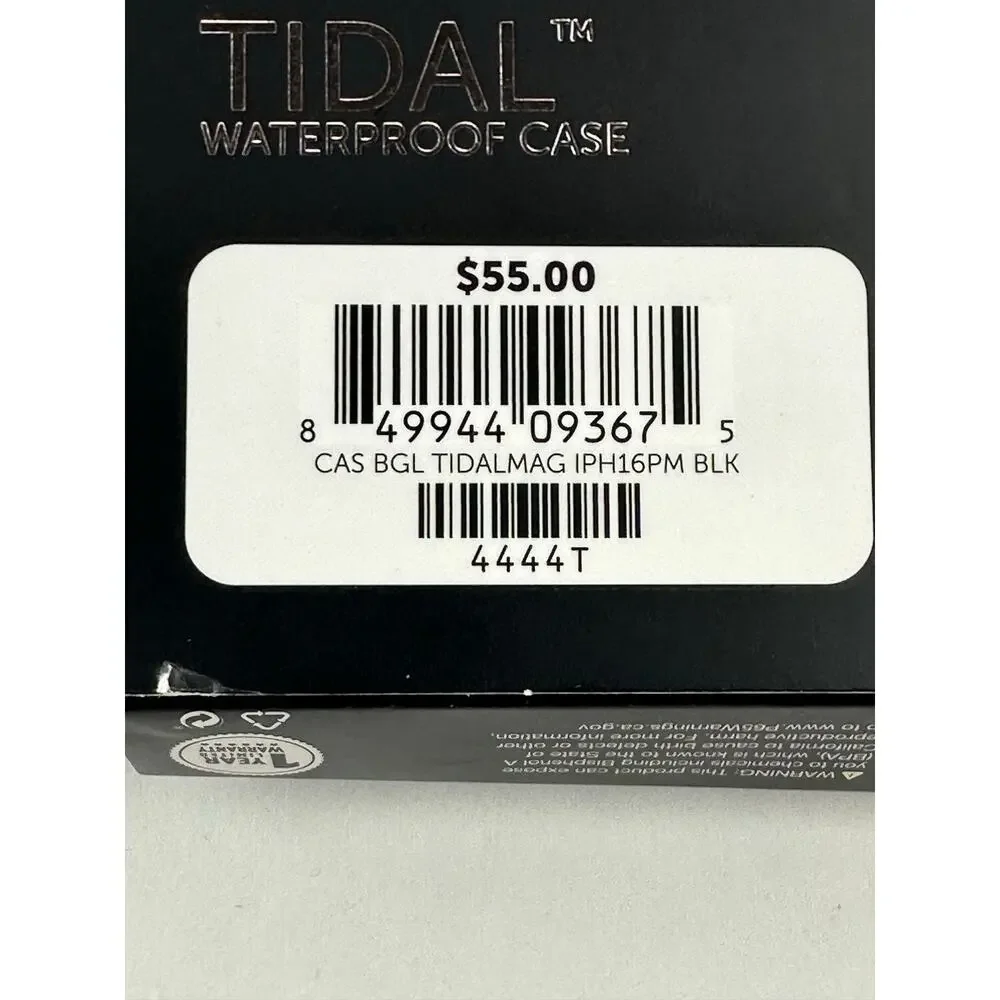 Body Glove Tidal Waterproof iPhone 16 Pro Max Clear/Black MagSafe Case NWT